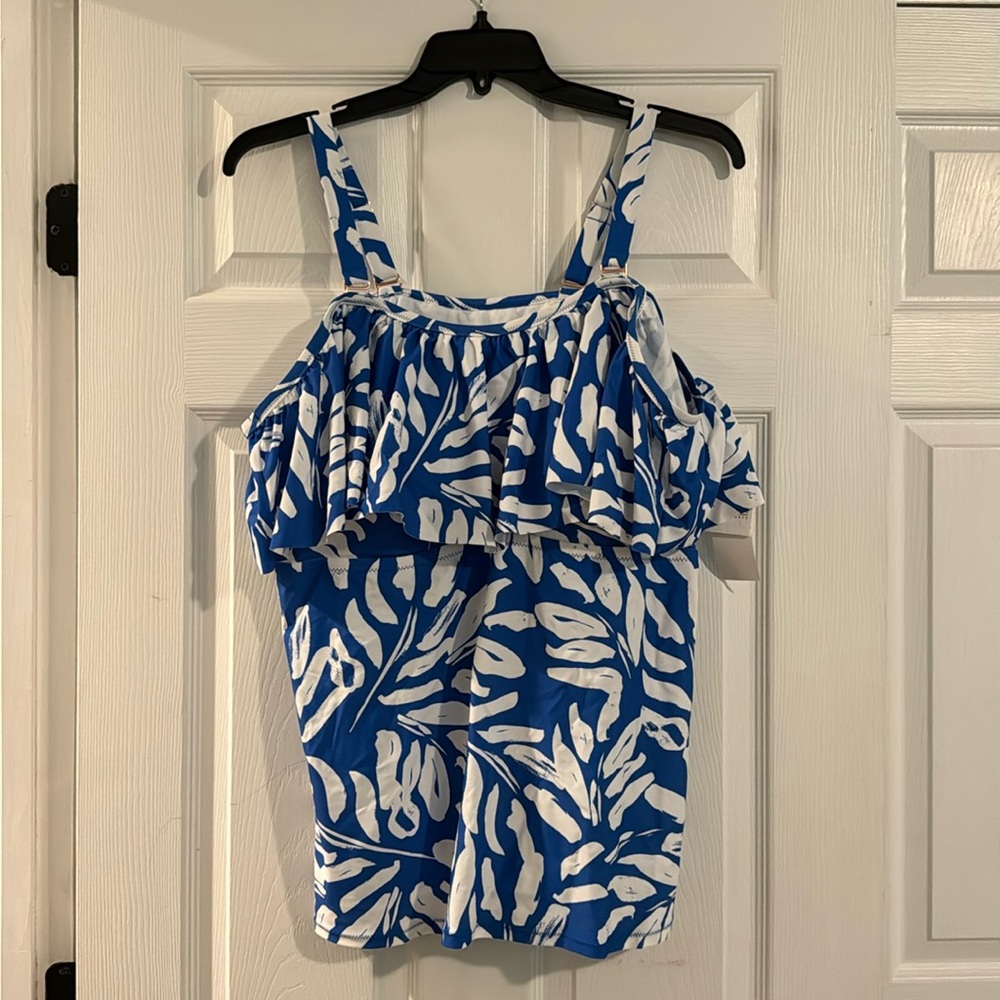 Raisins Curve NWT 24W Blue Off-shoulder Tankini